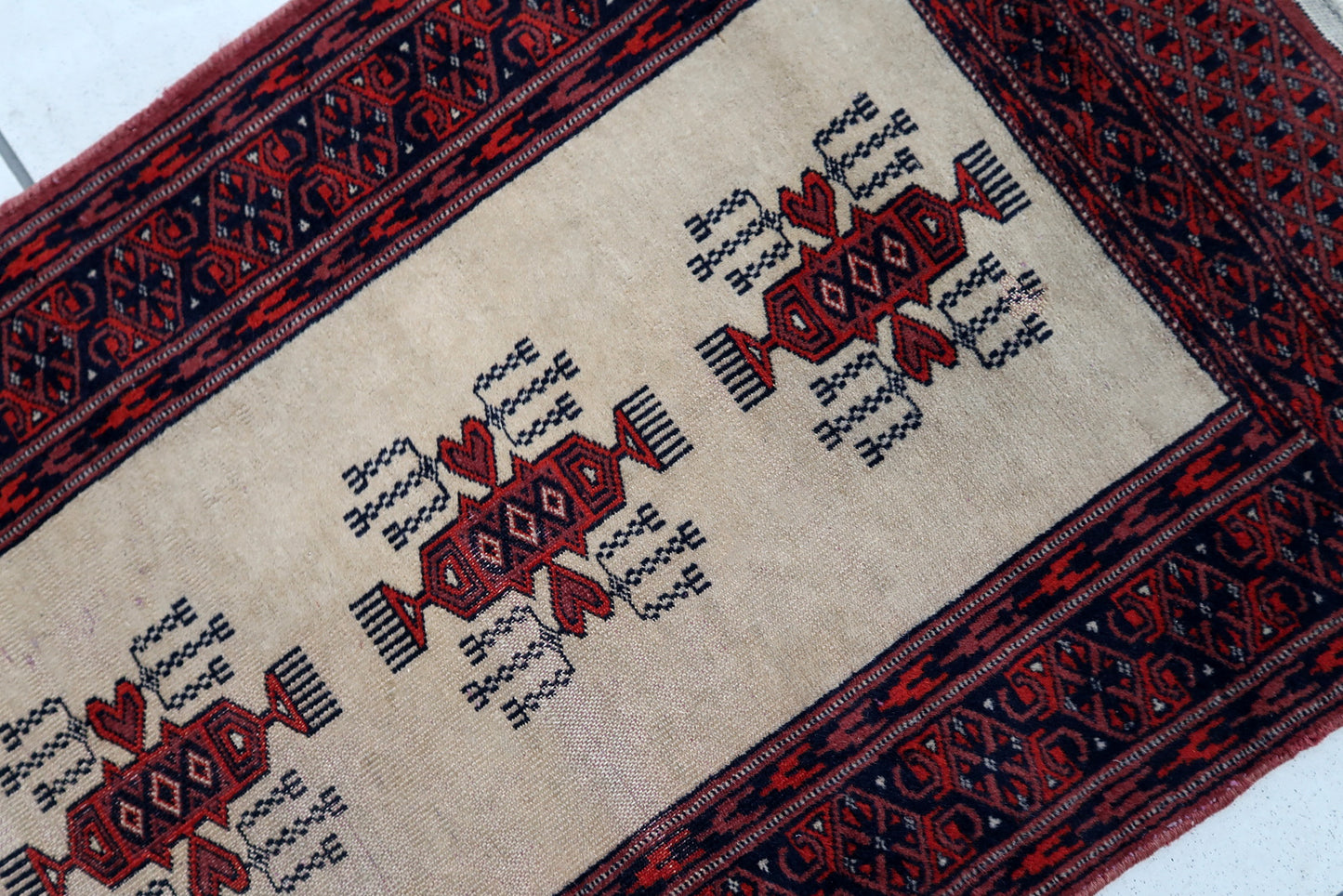 Handmade vintage Uzbek Bukhara runner 1960s