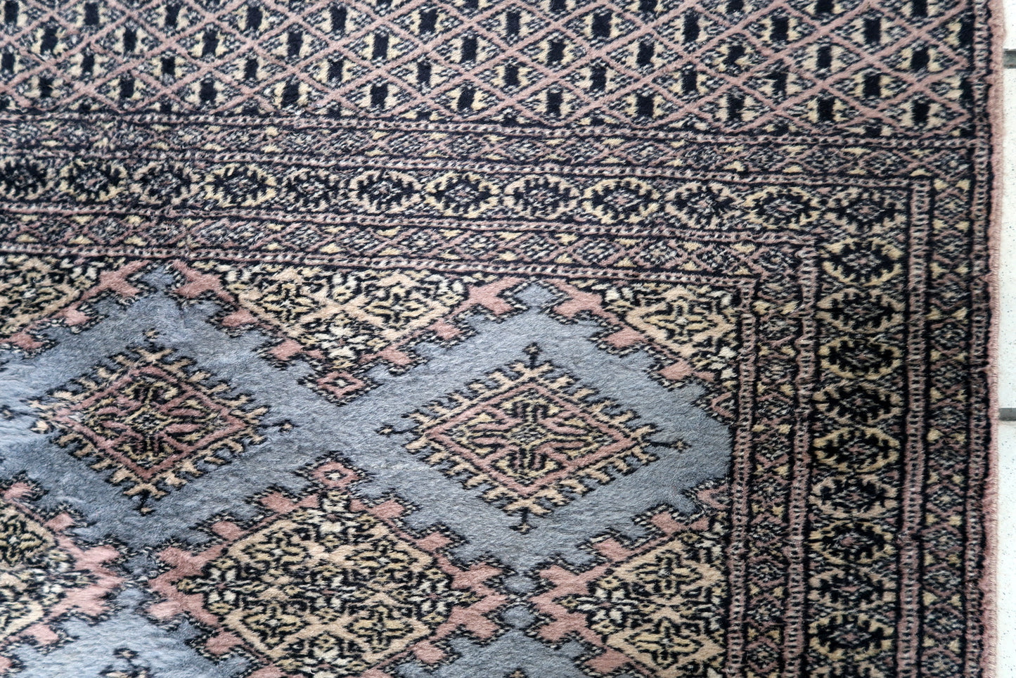 Handmade vintage Uzbek Bukhara runner 1960s