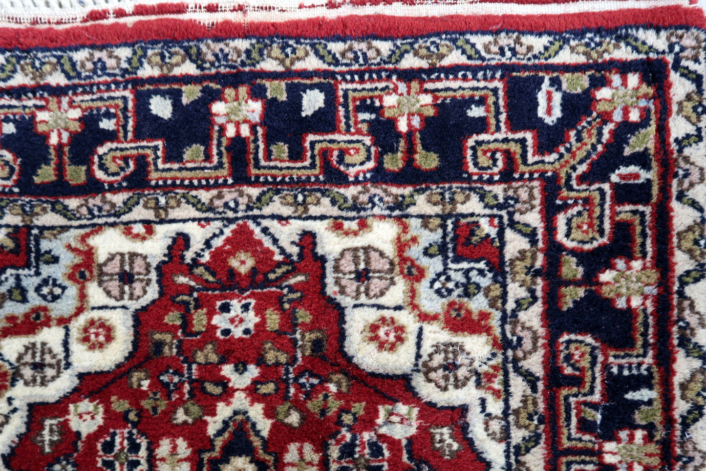 Handmade vintage Persian Hamadan rug 1970s