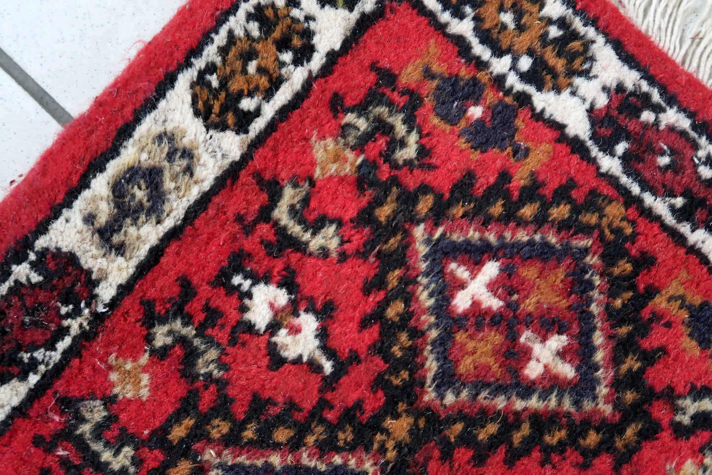 Handmade vintage Persian Hamadan mat 1970s