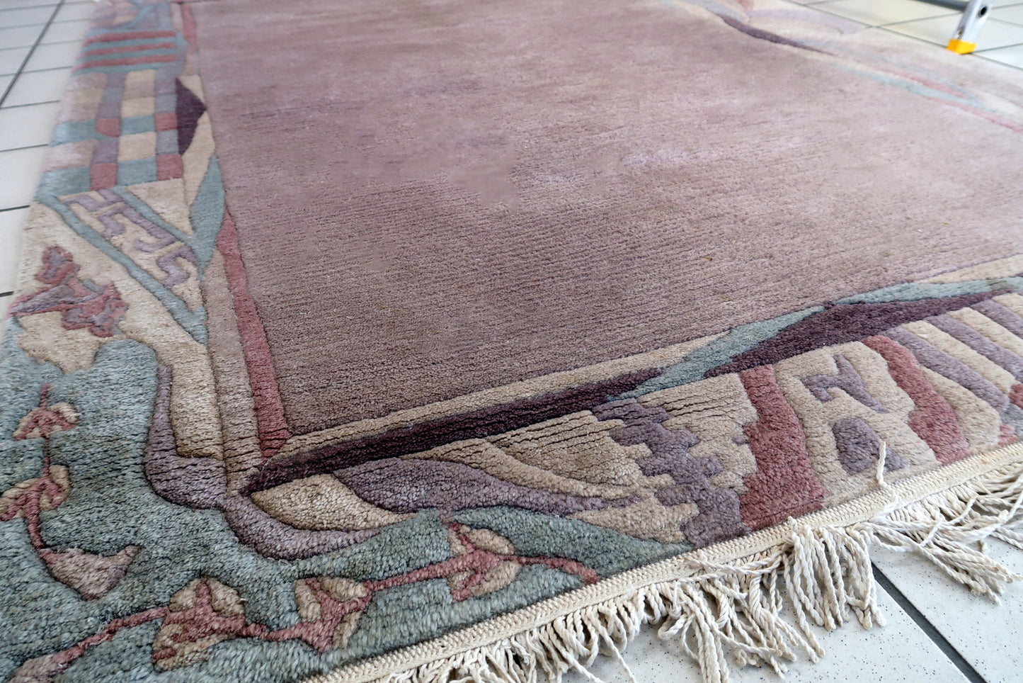 Handmade vintage Tibetan Khaden rug in all-over design. The rug has been made in wool in the end of 20th century. It is in original good condition.
