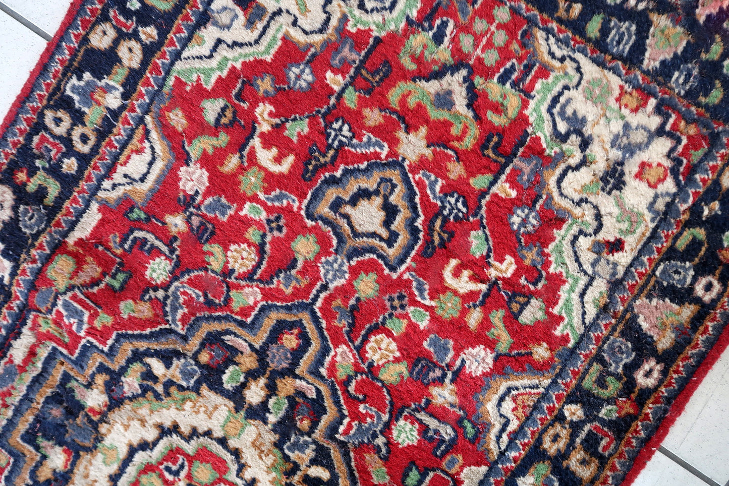 Handmade vintage Persian Malayer runner 1950s