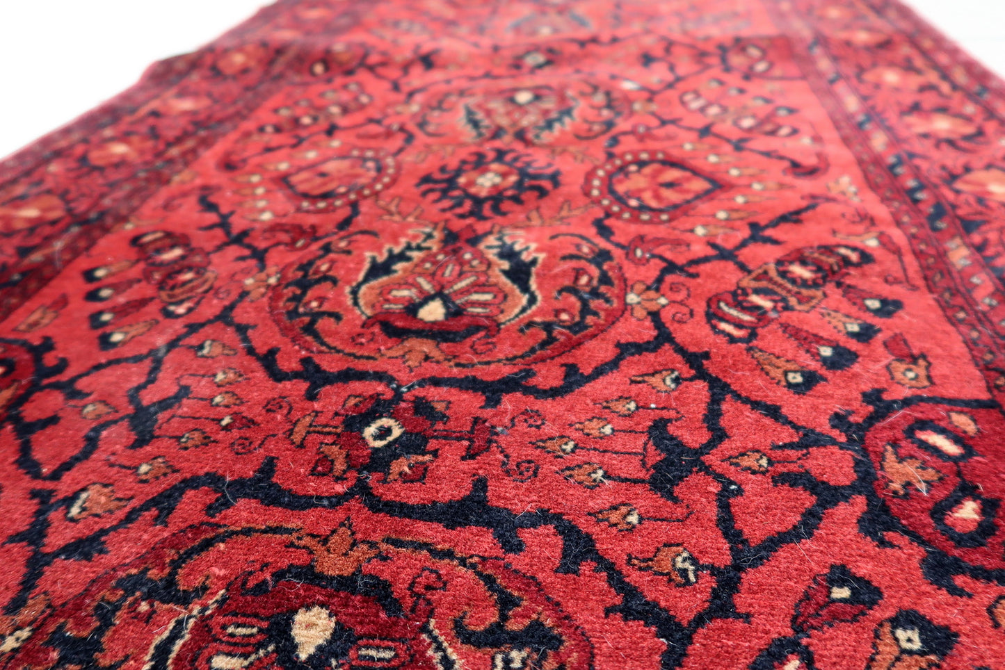 Handmade vintage Afghan Ersari runner 2.7' x 9.7' (84cm x 296cm) 1970s - 1C900