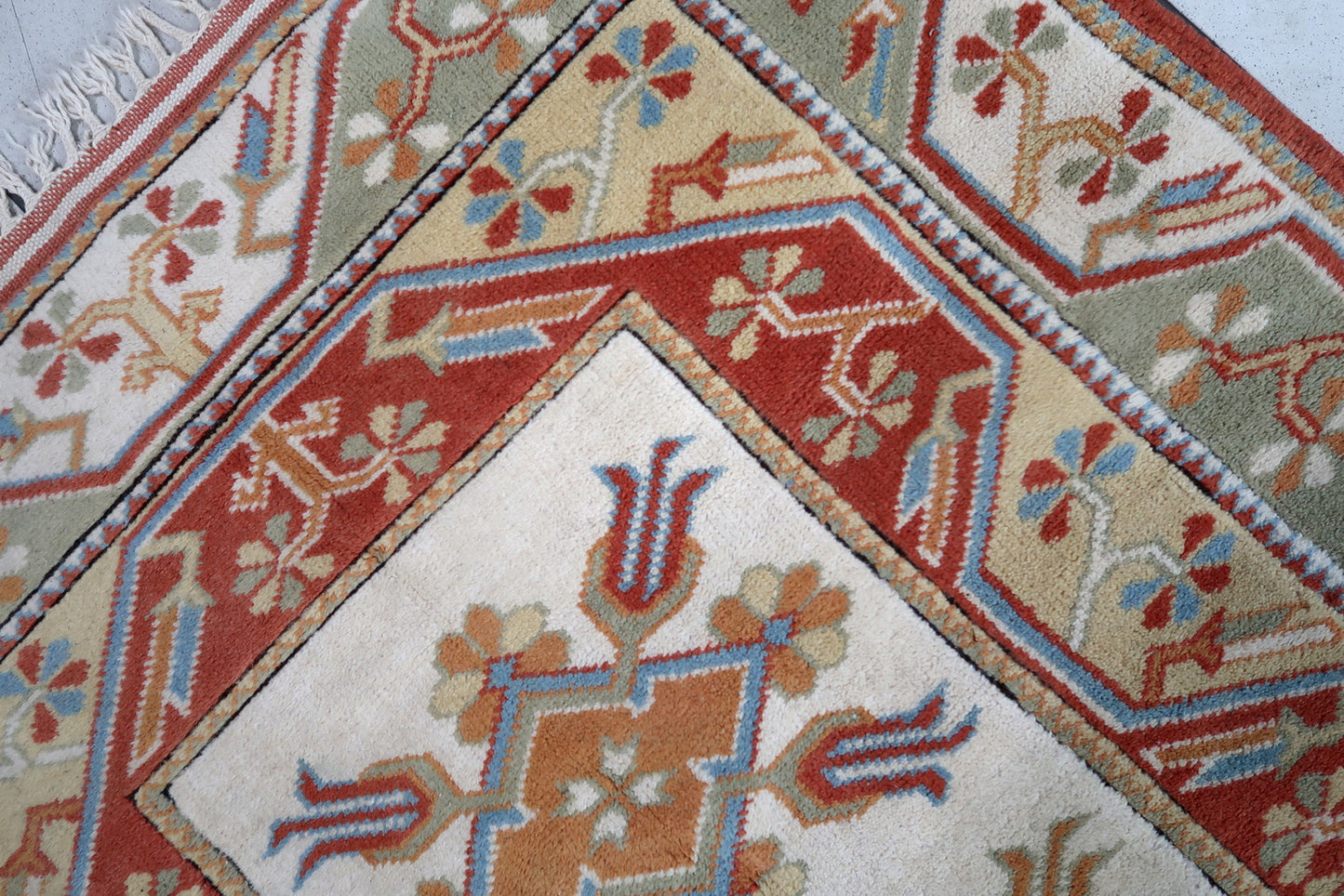 Handmade vintage Turkish Kars rug 1960s