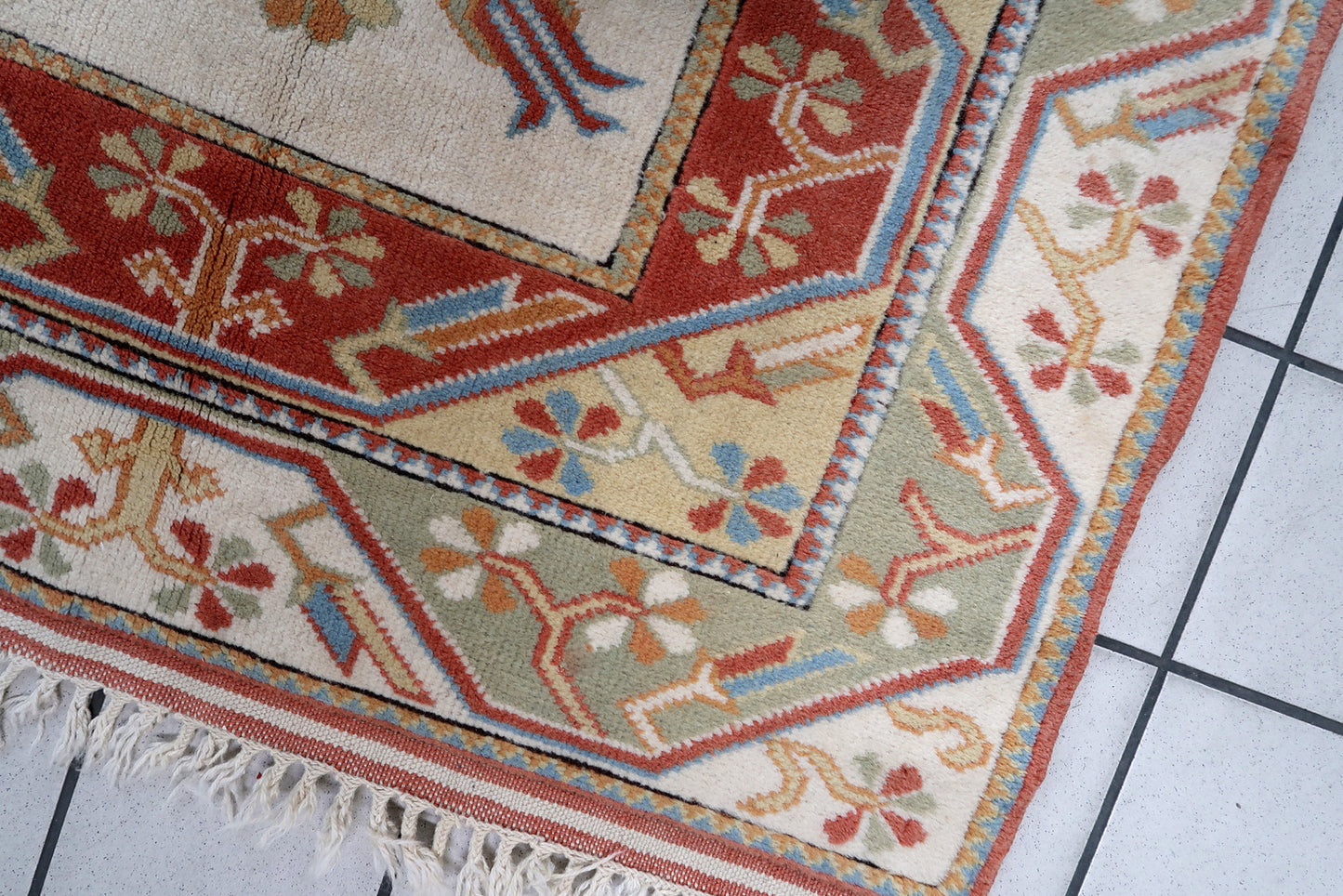 Handmade vintage Turkish Kars rug 1960s