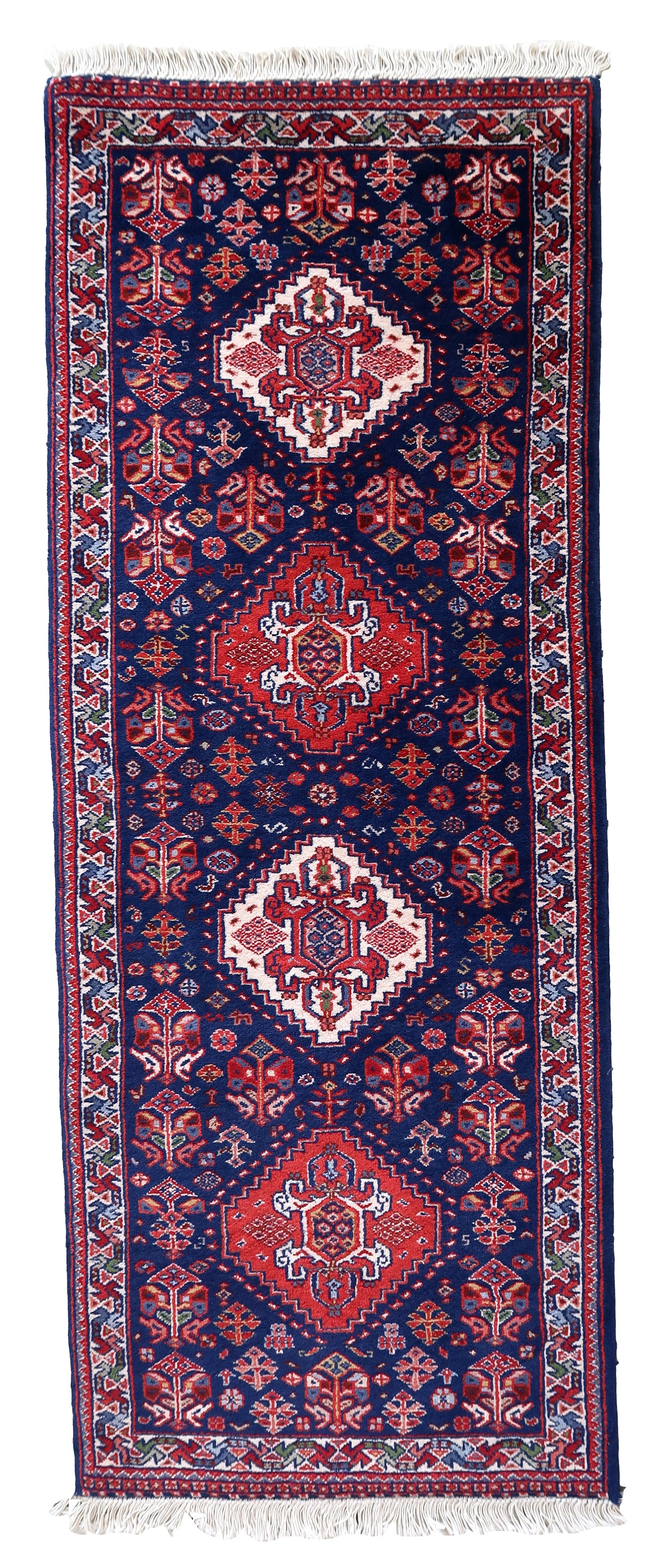 Handmade vintage Indian Tabriz runner 1970s