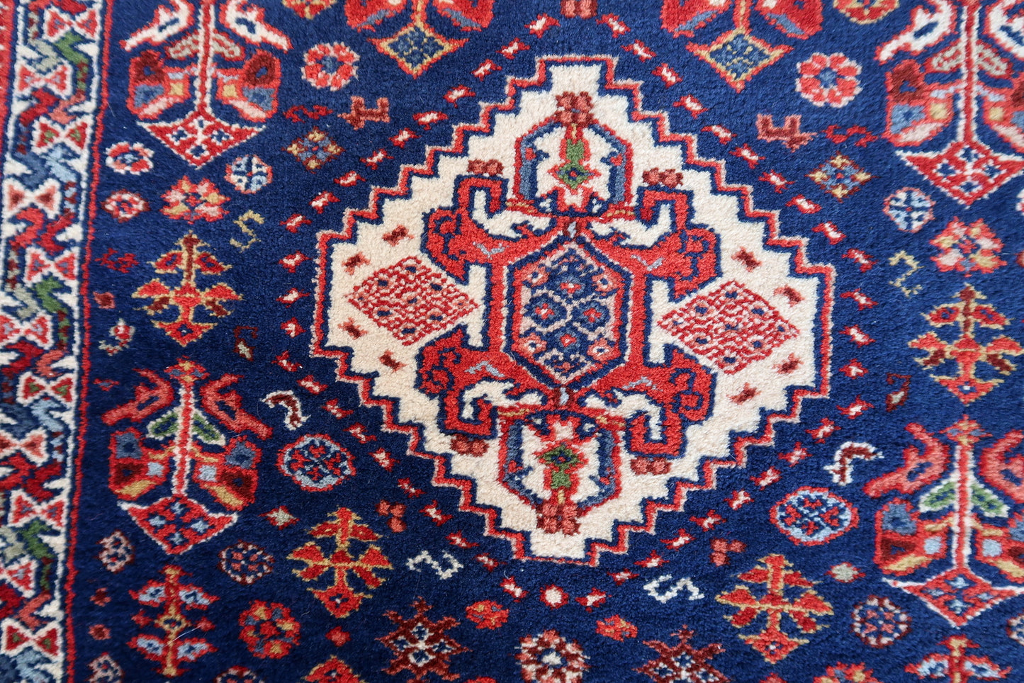 Handmade vintage Indian Tabriz runner 1970s