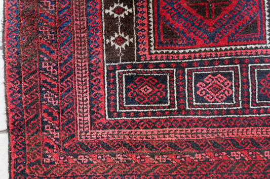 Handmade vintage Afghan Baluch prayer rug 1940s