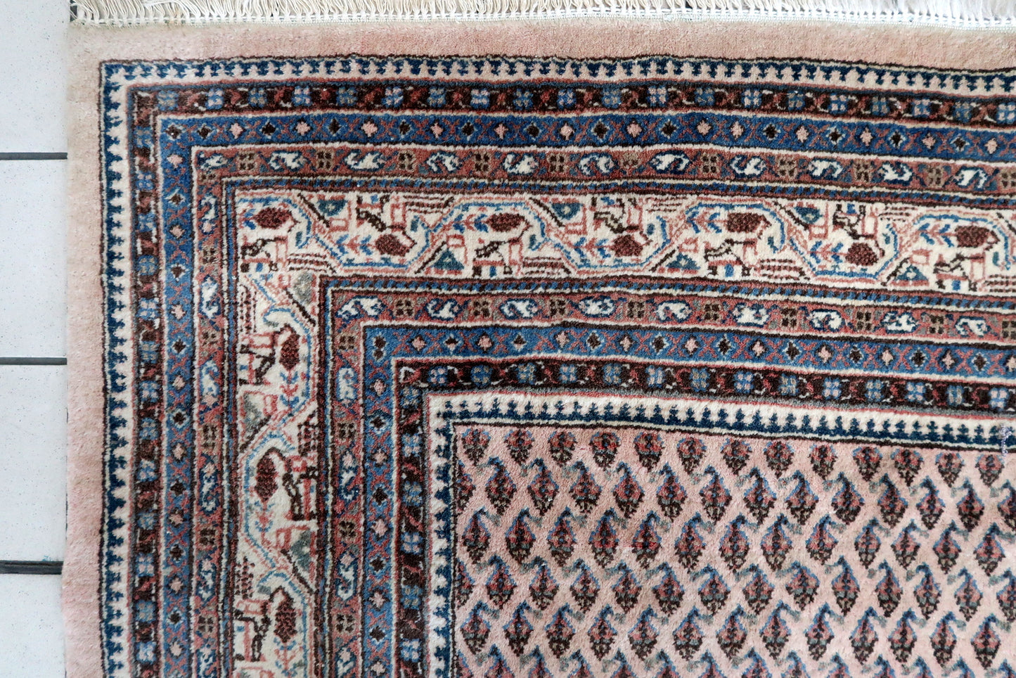 Handmade vintage Indian Seraband rug 1970s