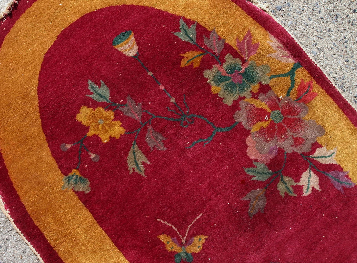 Handmade antique Art Deco Chinese rug 1920s