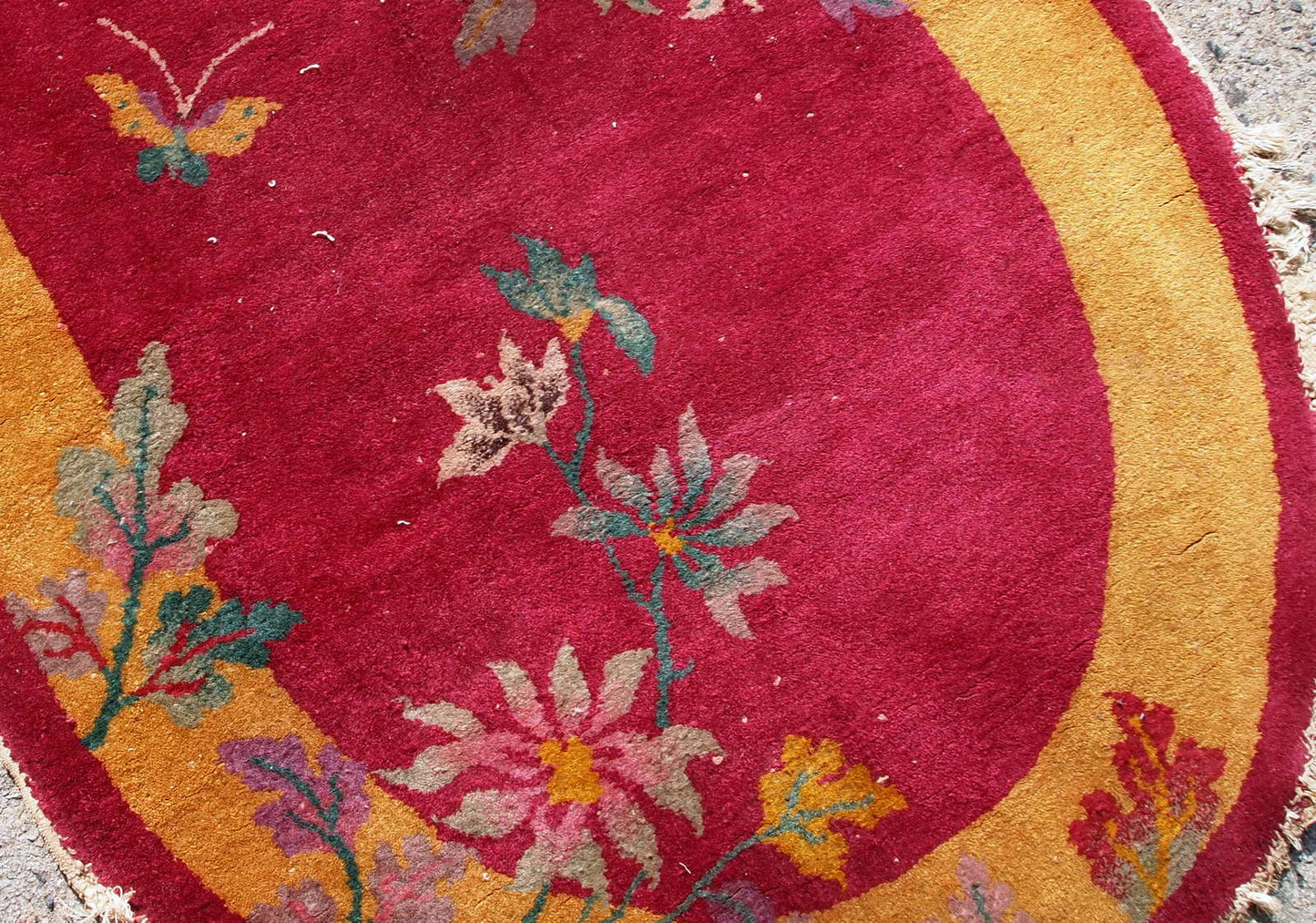Handmade antique Art Deco Chinese rug 1920s