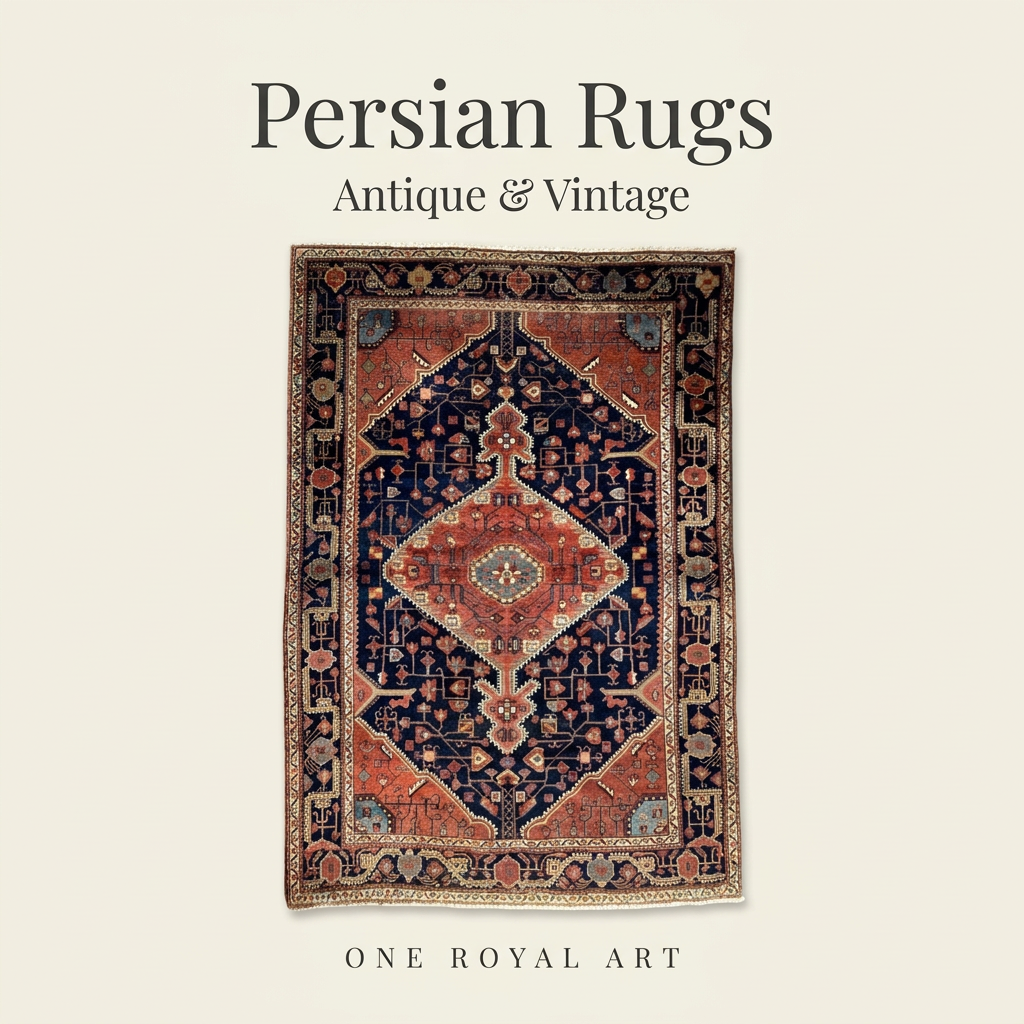 Persian Rugs cover with a smaller rug and wider margins