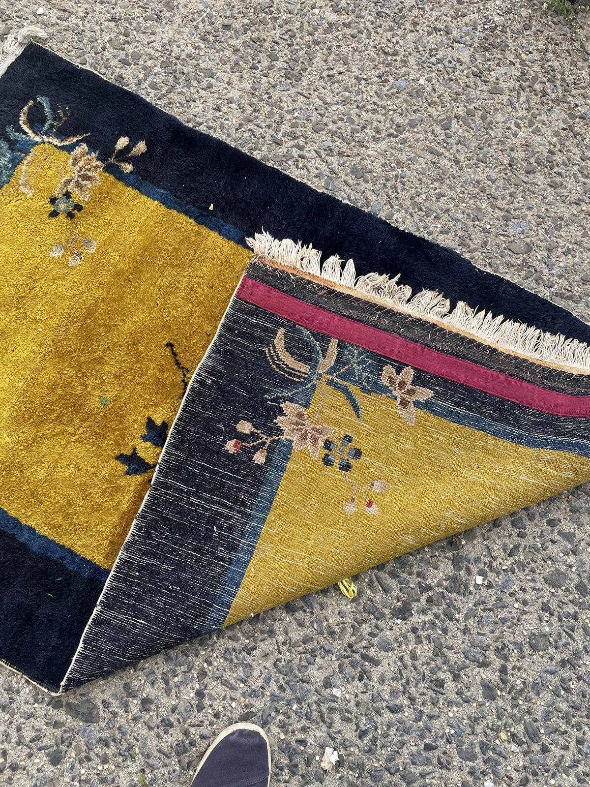 Close-up of the central flowering branch and tonal variation in the gold wool