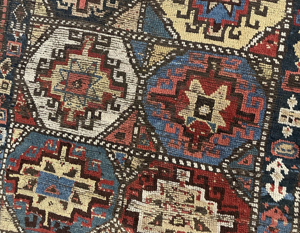 Close-up of contrasting star-like centres and low wool pile