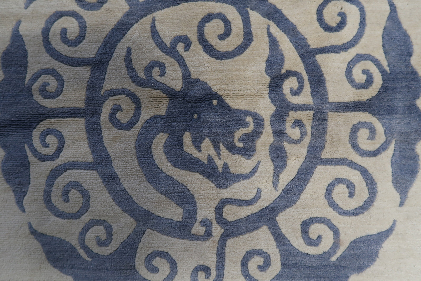 Original good condition of the handmade vintage Tibetan Khaden rug