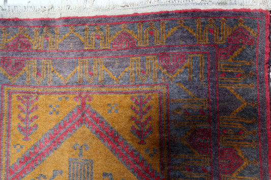Intricate geometric patterns and tribal influences on the Afghan Baluch rug