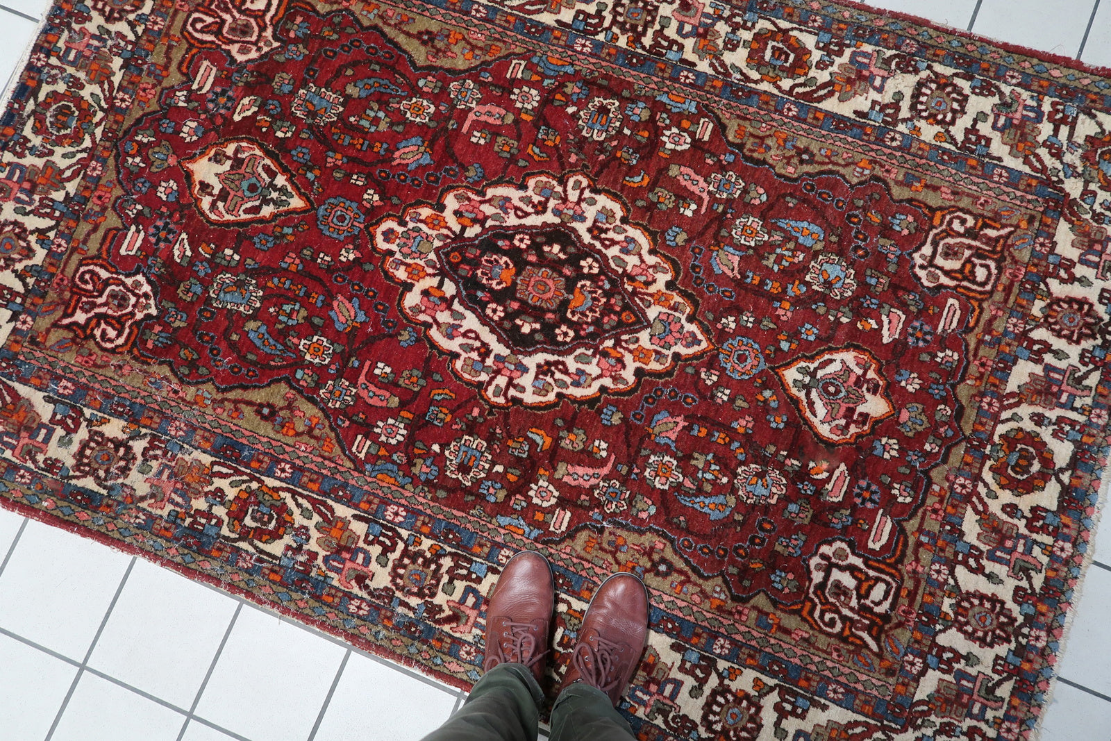 Vintage Mahal Rug - Cultural Heritage Piece