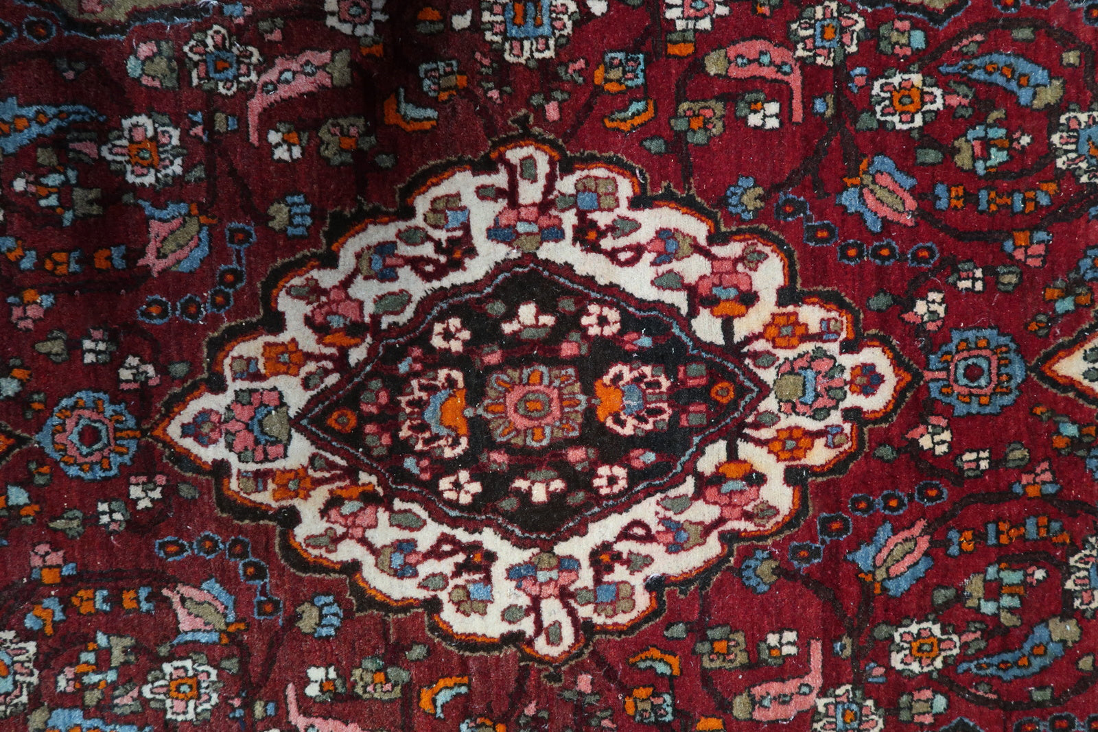 Handmade Wool Rug - Sky Blue and Pink Colors