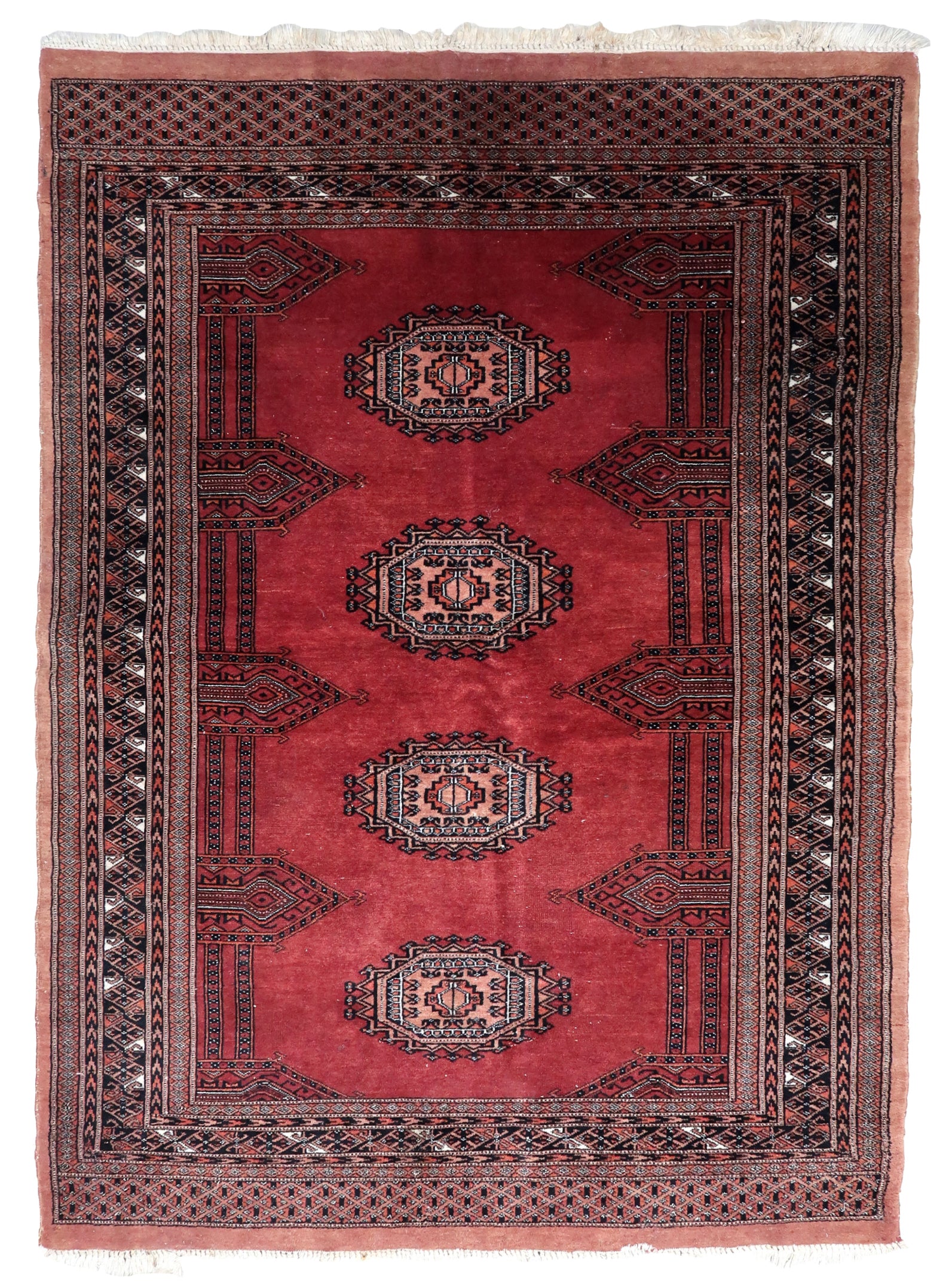 Vintage Uzbek Bukhara Rug - Front View