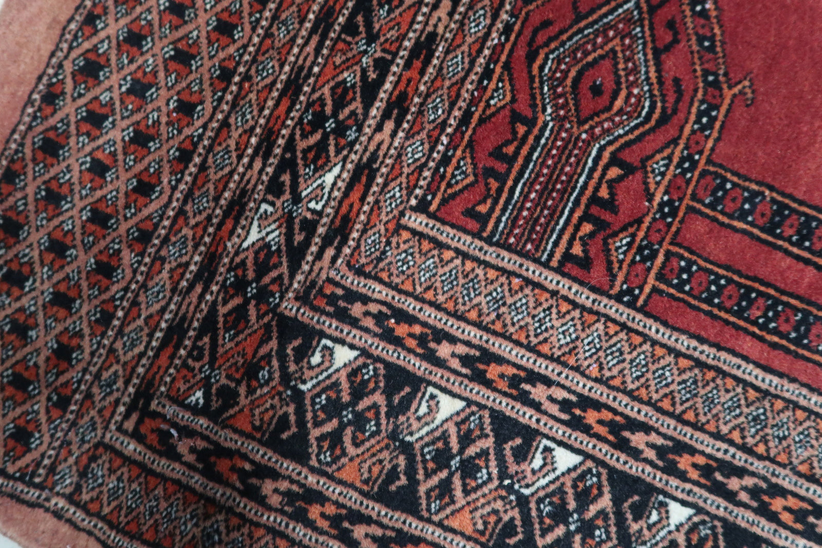 Vintage Woolen Bukhara Rug Texture
