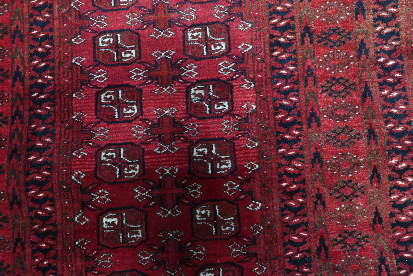 Detailed Knotwork on Vintage Ersari Wool Rug