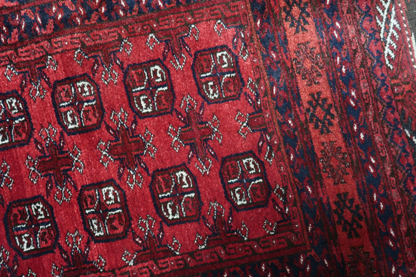 Close-Up of Traditional Afghan Ersari Rug Design