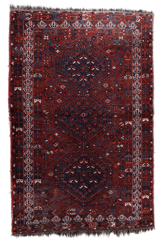 Antique Persian Khamseh Rug - Overview