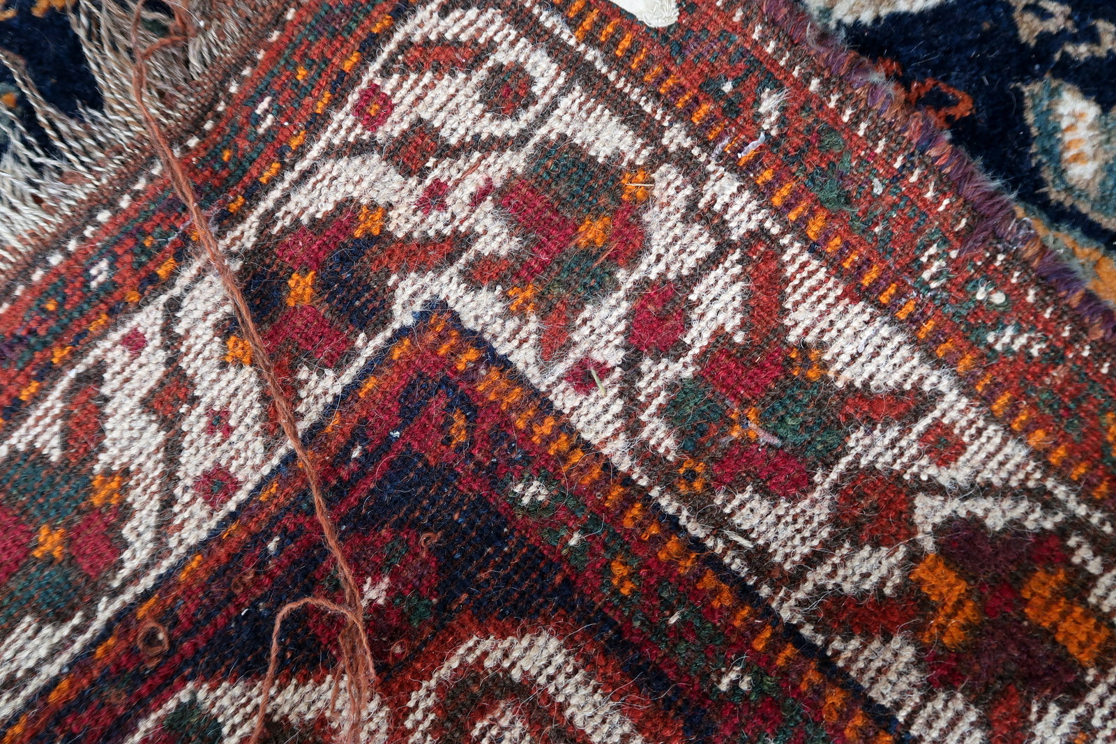 Back Side of Antique Persian Rug