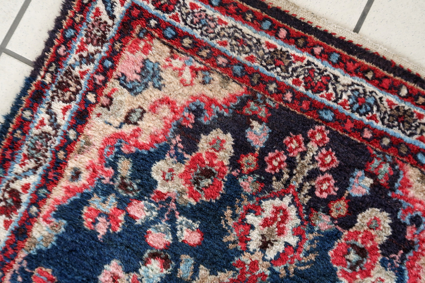 Antique Wool Rug with Traditional Patterns