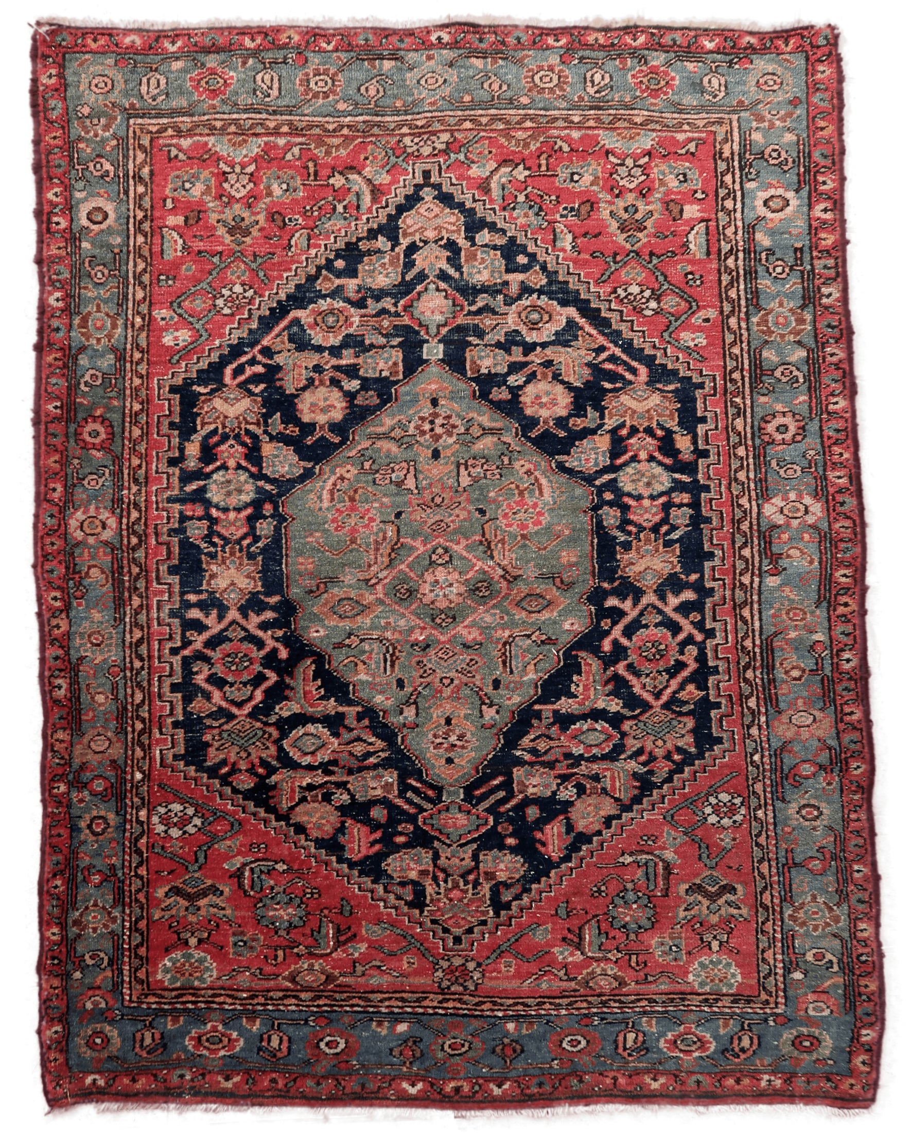 Handmade Antique Persian Malayer Rug - Front View