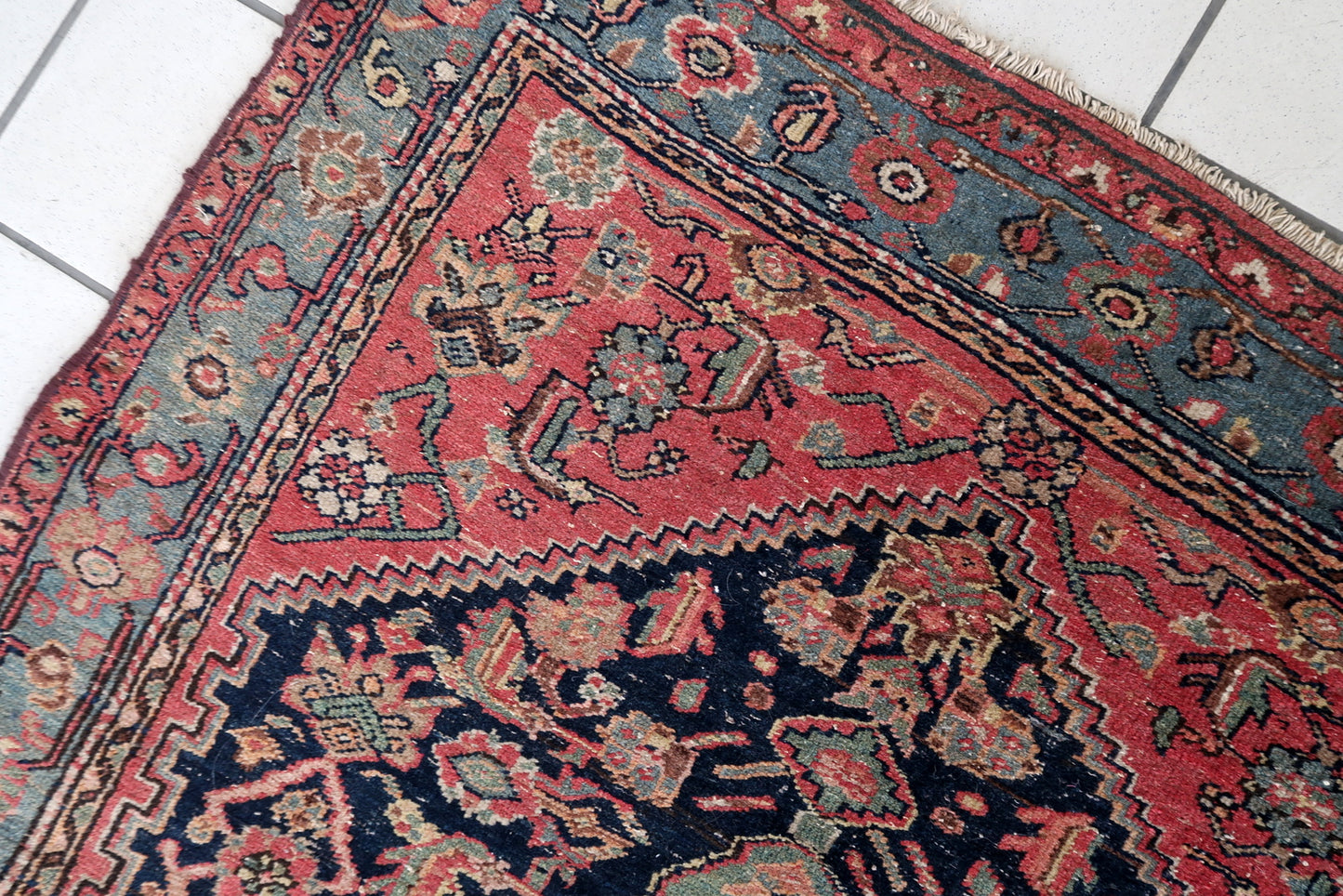 Detailed View of Vintage Persian Rug