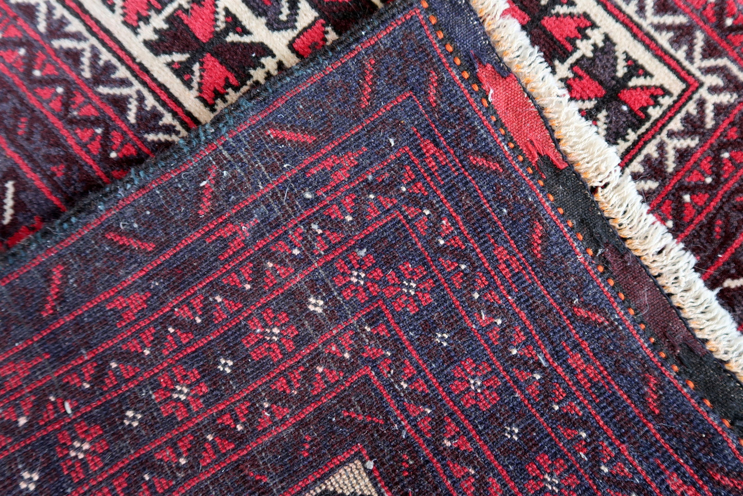 Reverse Side of the Handmade Afghan Baluch Prayer Rug