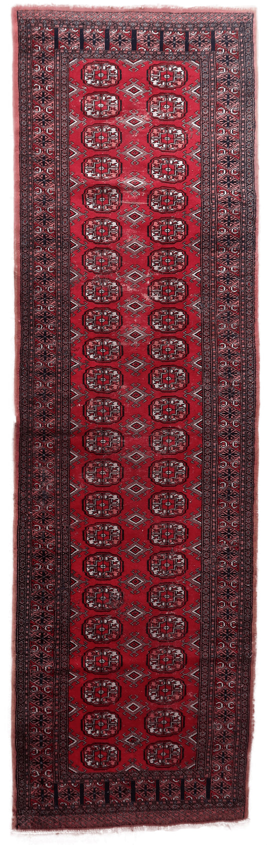 Handmade Vintage Uzbek Bukhara Runner, Circa 1960s