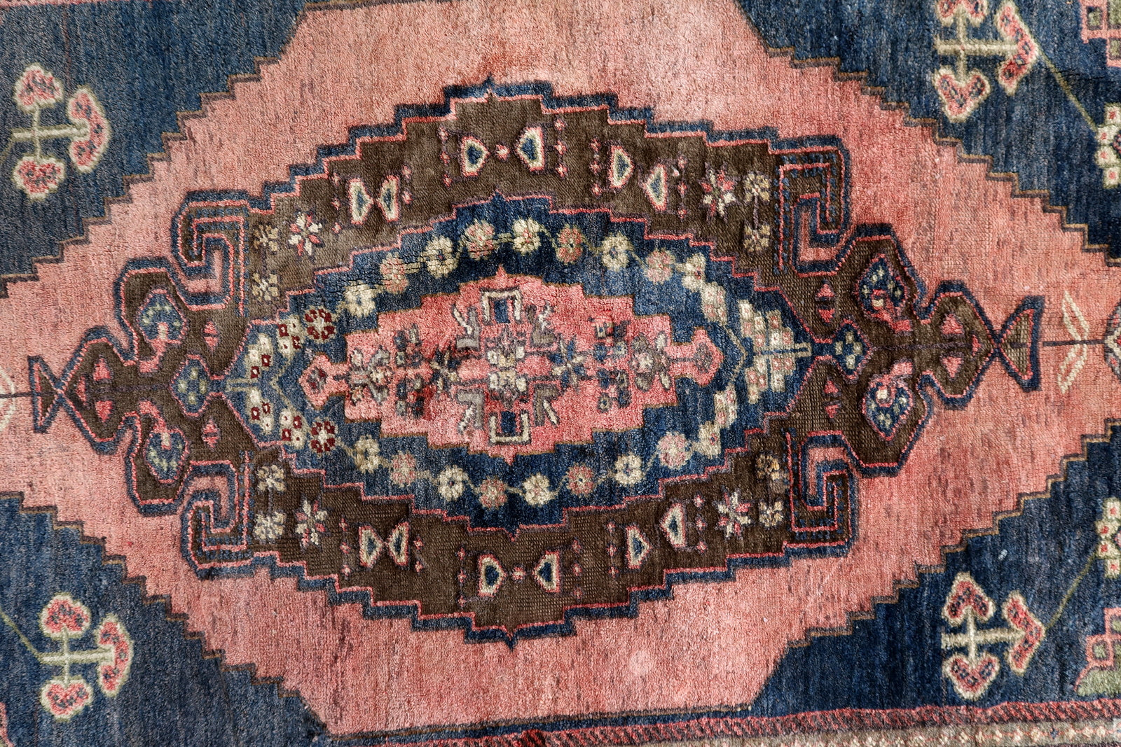 Chocolate Brown Patterns on Handmade Anatolian Carpet