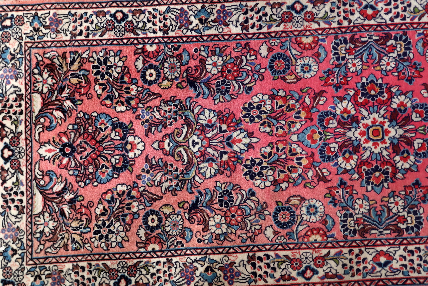 Good, Faded Condition Sarouk Rug - 81cm x 208cm