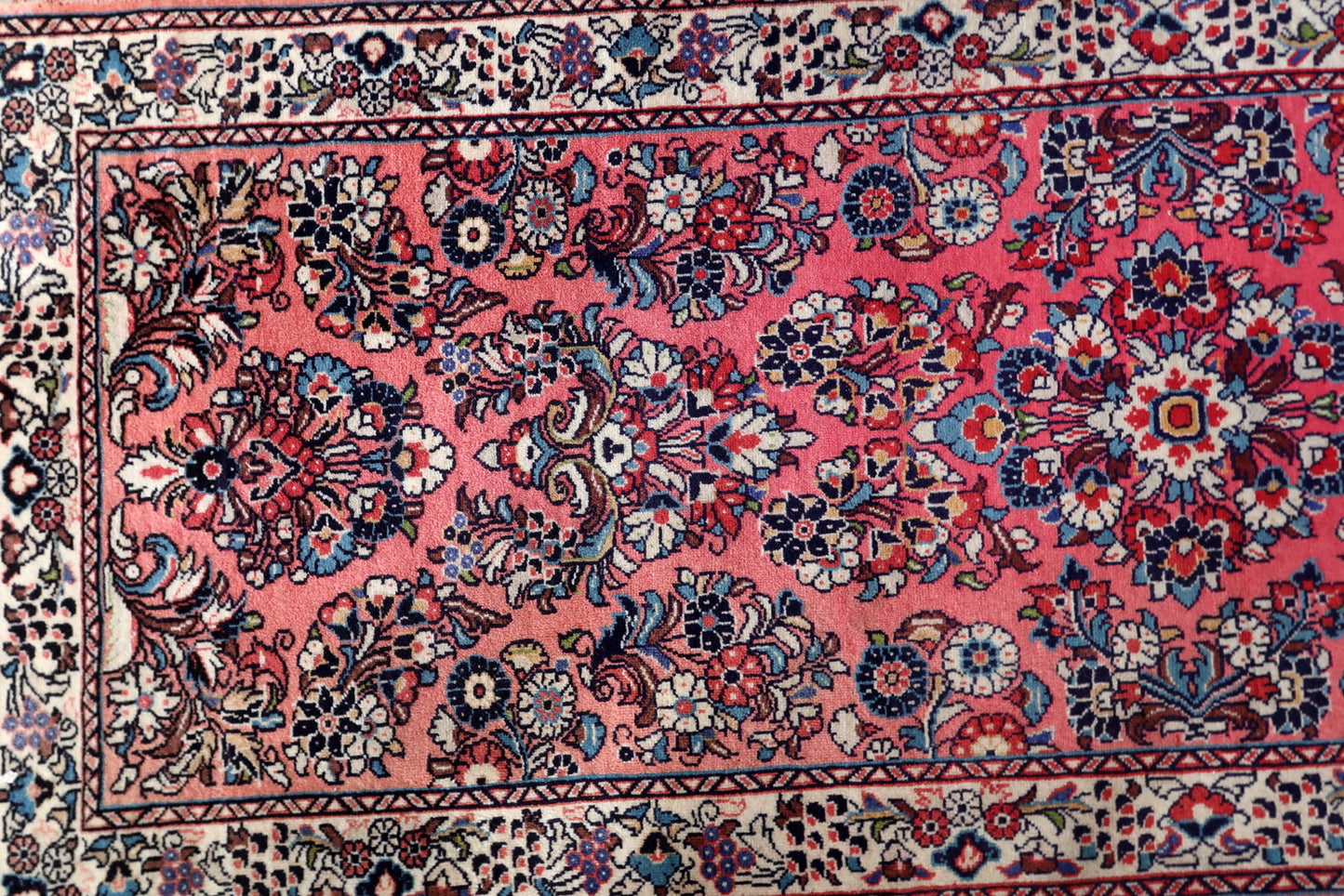 Good, Faded Condition Sarouk Rug - 81cm x 208cm