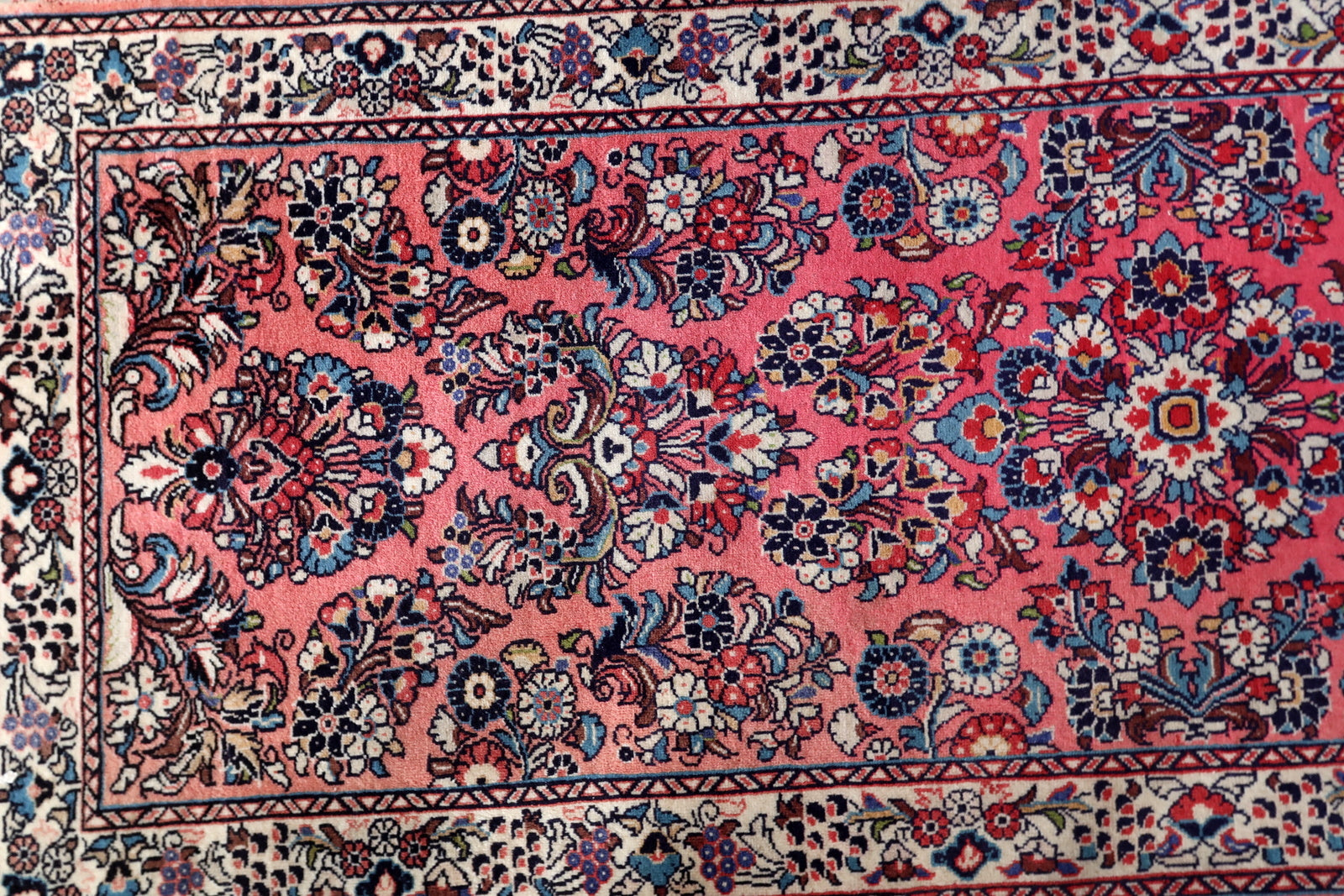 Good, Faded Condition Sarouk Rug - 81cm x 208cm
