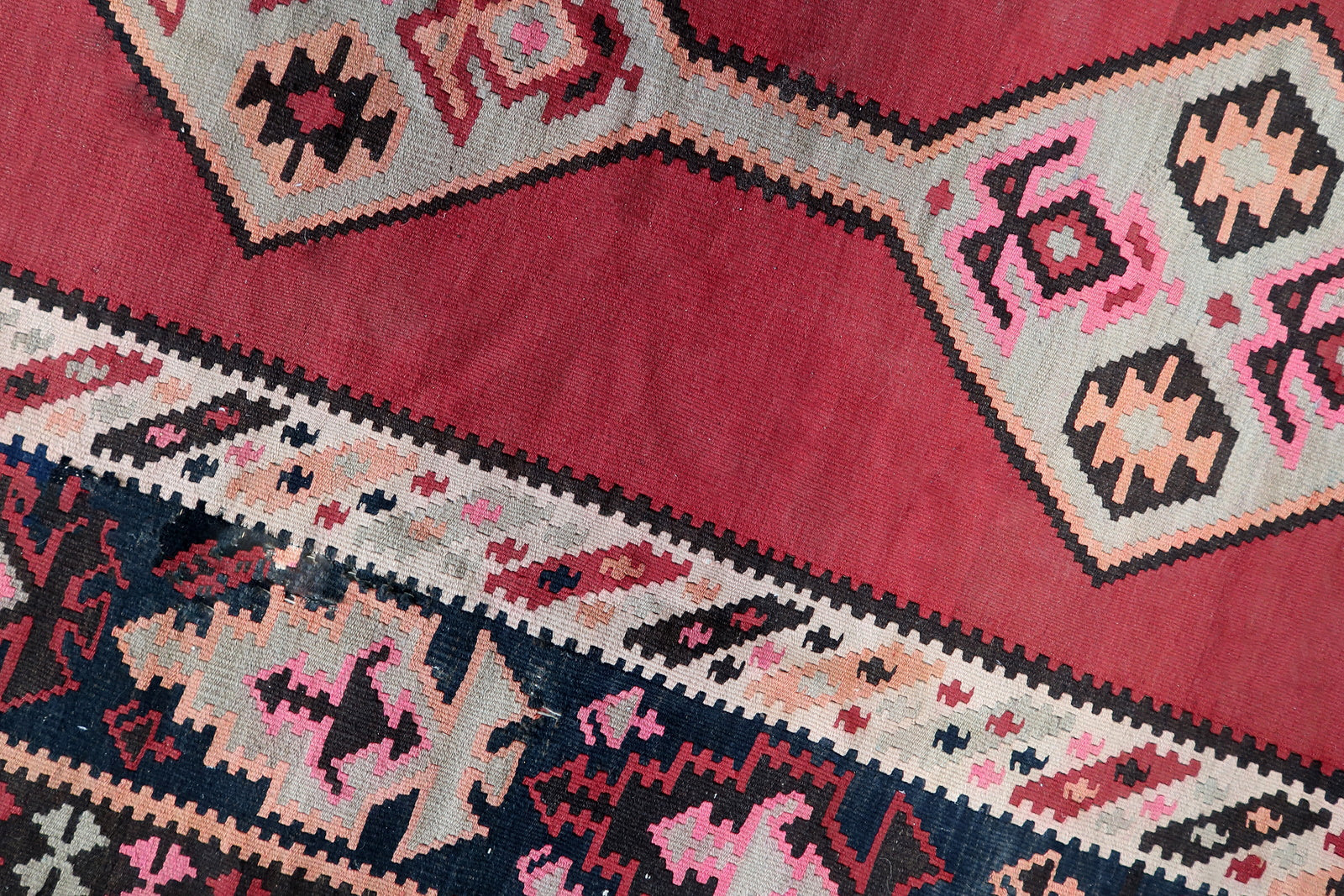 5.2' x 12.1' Afghan Wool Kilim from the 1960s