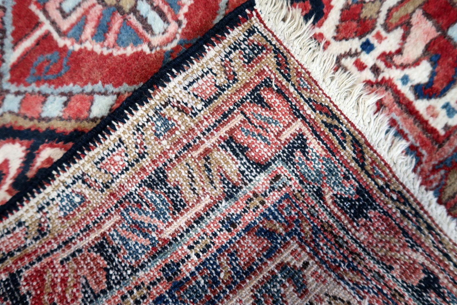 Reverse View of Classic Persian Heriz Rug