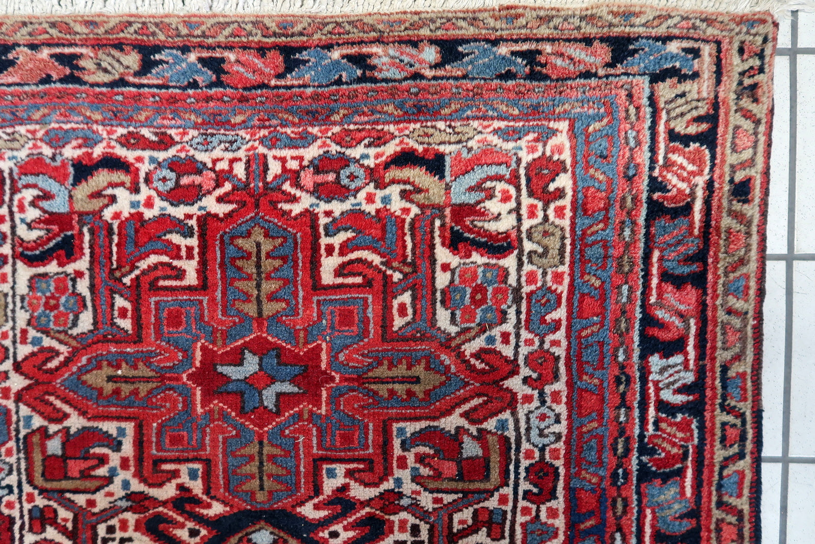 Reverse View of Classic Persian Heriz Rug