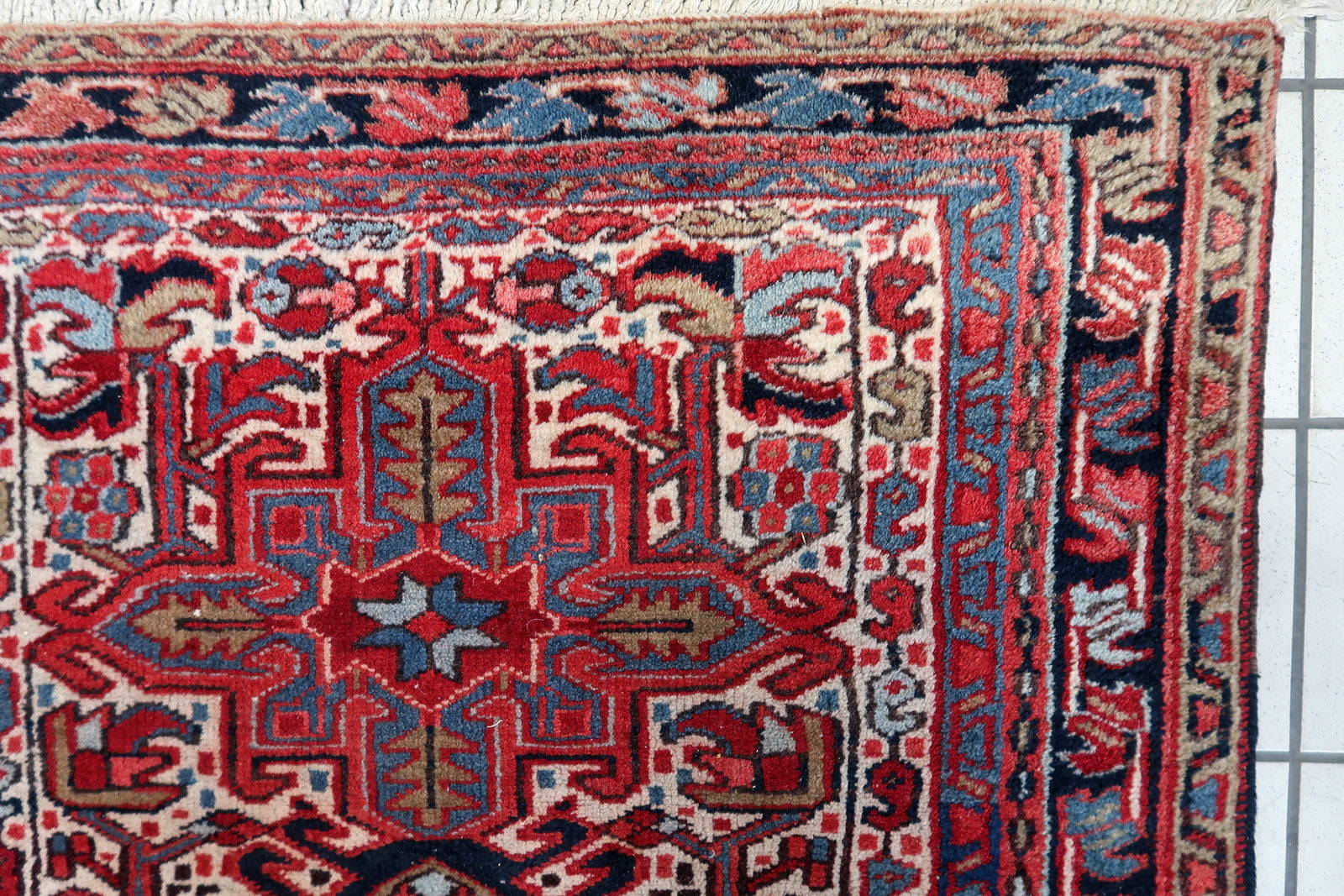Reverse View of Classic Persian Heriz Rug