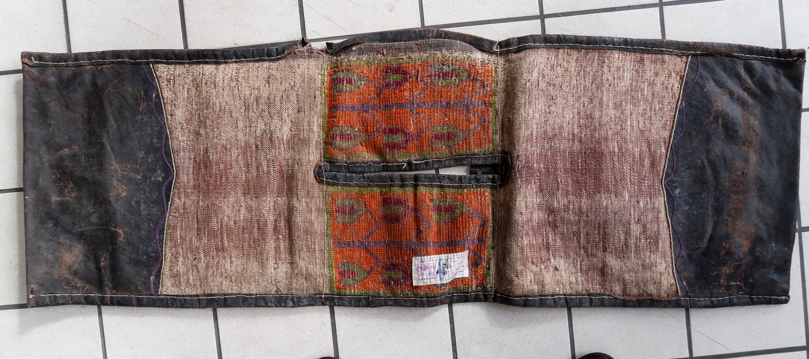 Back Side of Handmade Vintage Persian Afshar Saddle Bag - 1940s