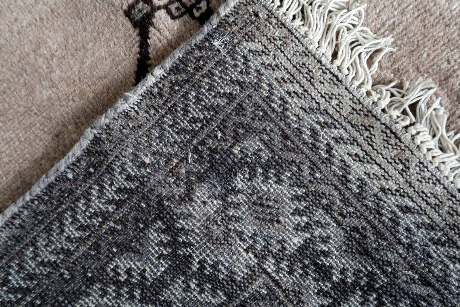 Back Side of Handmade Vintage Persian Gabbeh Rug - 1970s