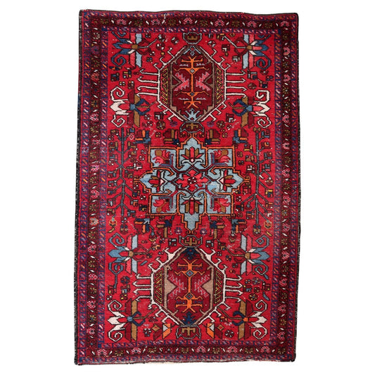 Handmade Antique Persian Karajeh Rug - Front View - 2.9' x 4.6' - 1920s