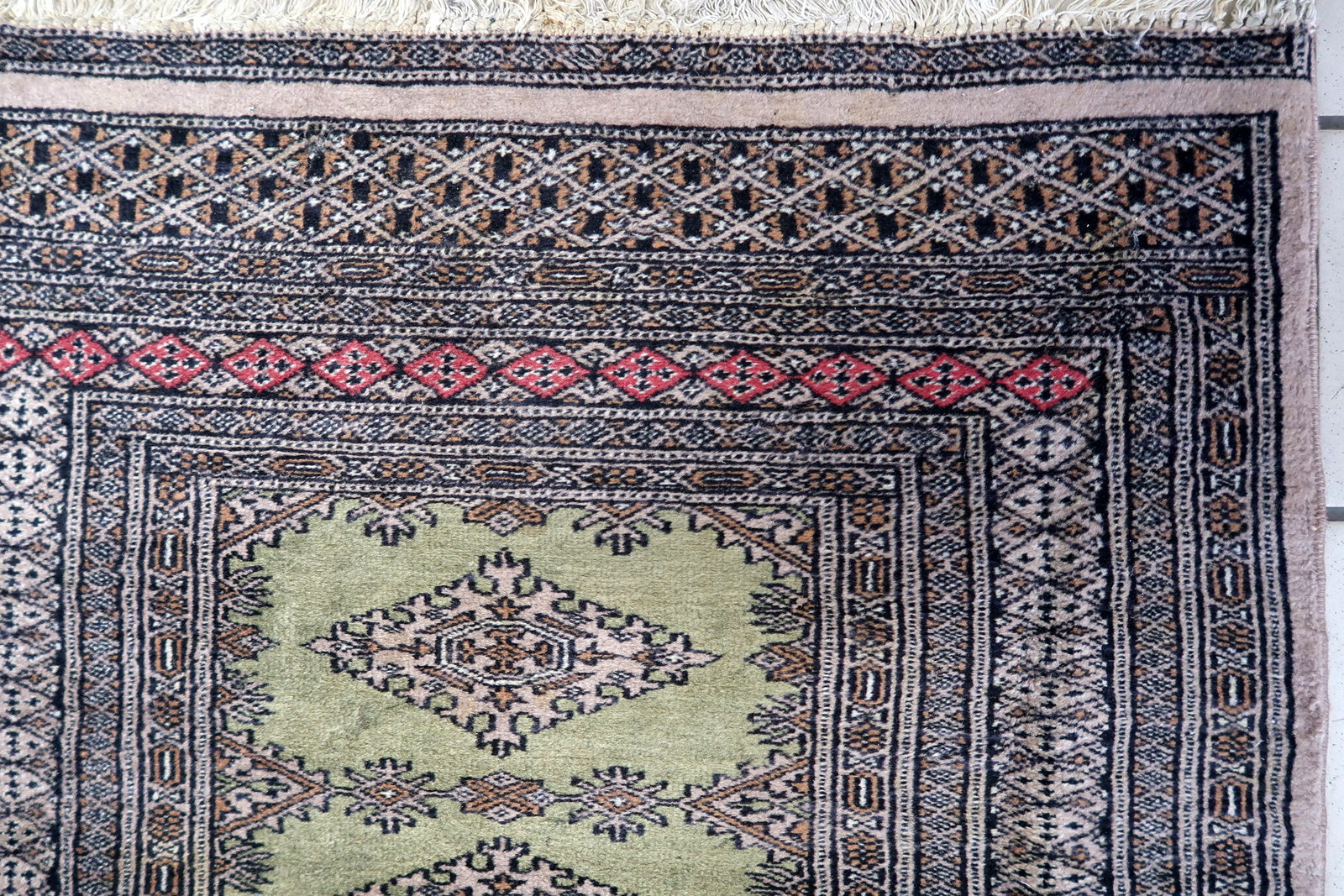 1950s hand-knotted wool rug from Uzbekistan

