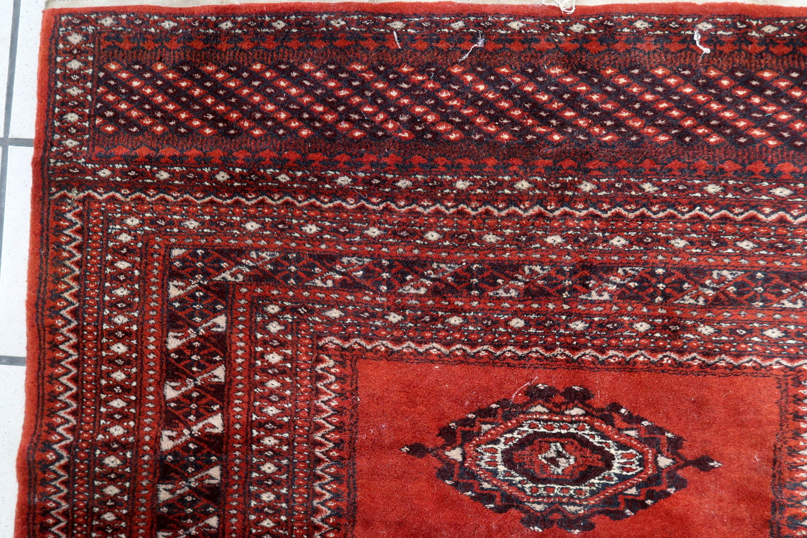 Bukhara carpet with contrasting black border

