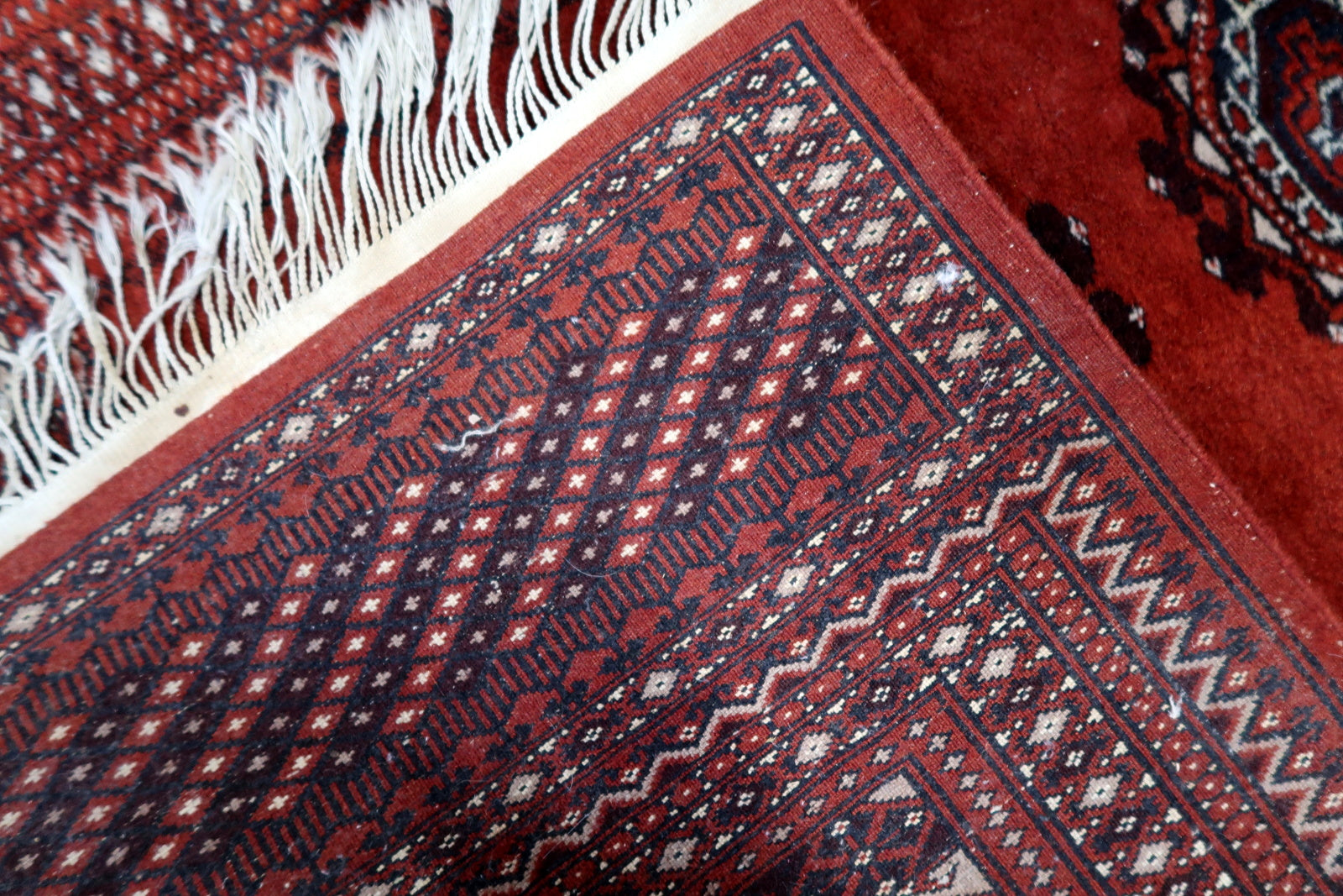 Classic Bukhara rug design from mid-century

