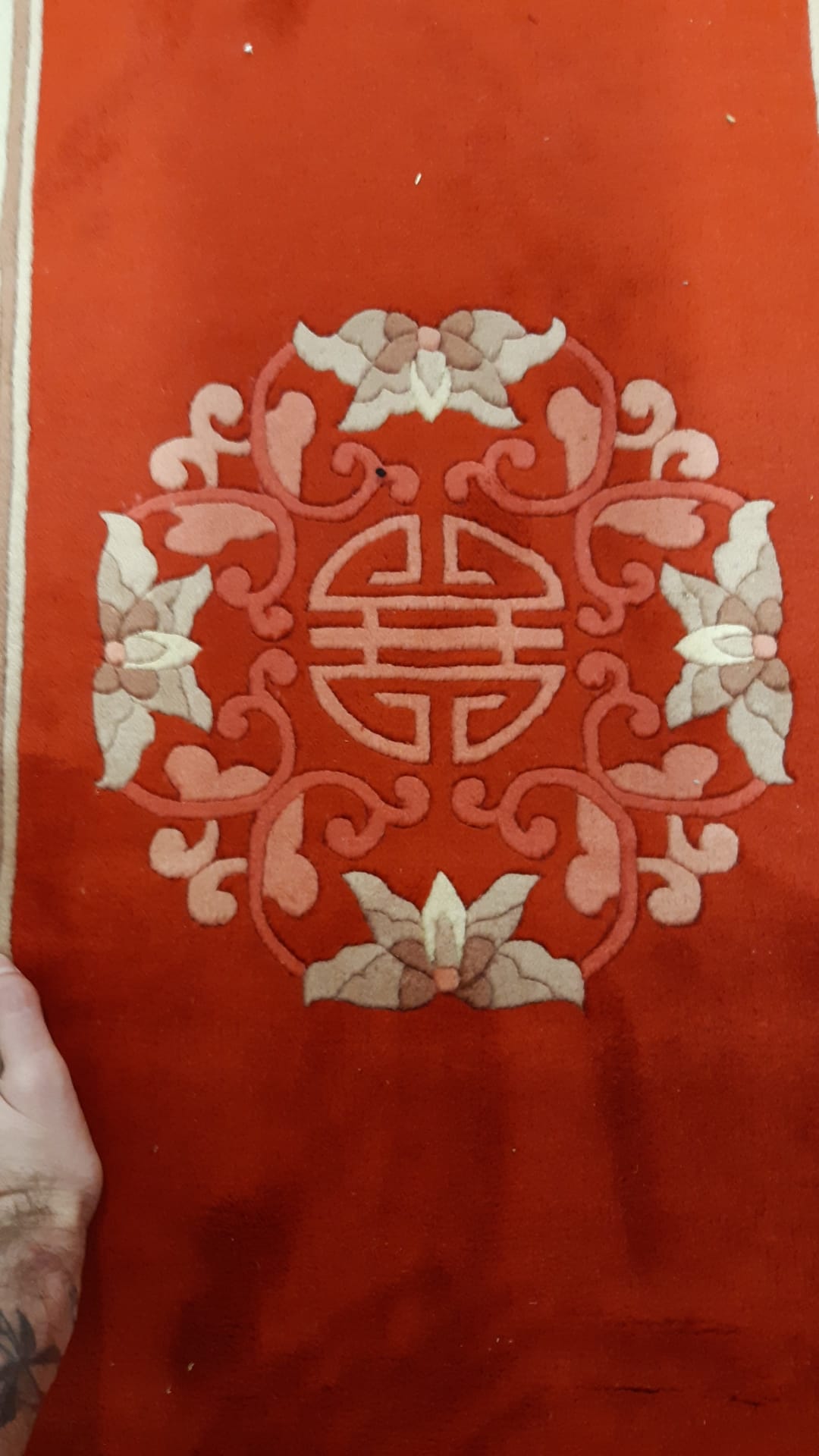 Long Chinese runner rug showcasing Art Deco style
