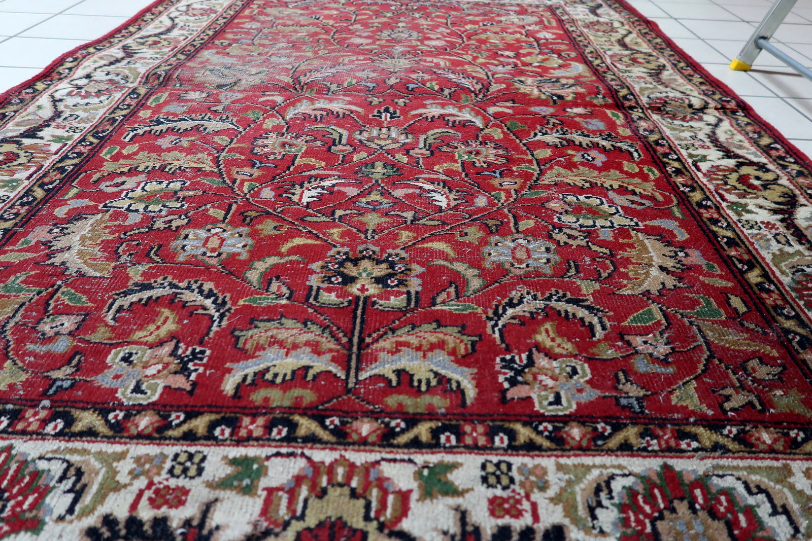 Beautiful fading and patina on the wool surface

