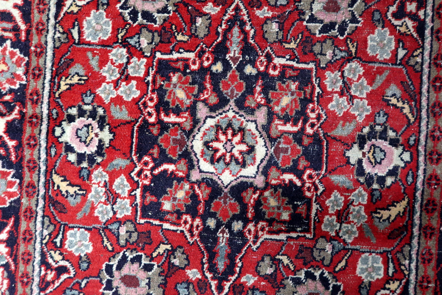 Deep red background showing rich color saturation

